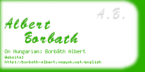 albert borbath business card